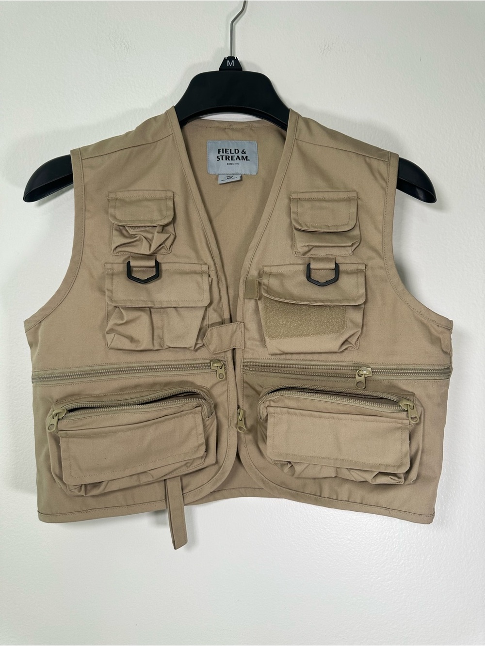 Field & Stream Youth M Fishing Utility Vest Tan Multi Pocket Outdoor